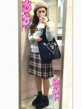 「タータンチェック」｜まややんさん（レディース・159cm）の秋コーディネート