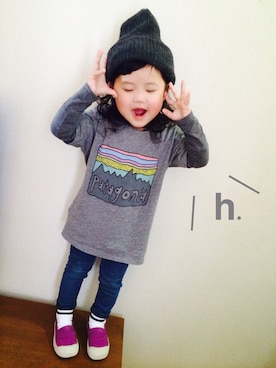 「patagonia」｜「アイテム（シャツワンピース）」を使った、ihiさん（キッズ・90cm）の春コーディネート