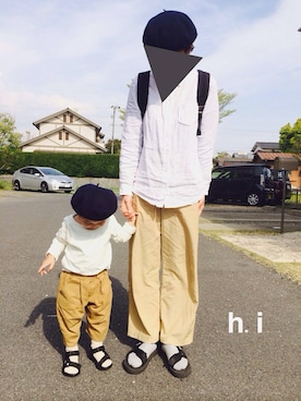 「suicoke（スイコック）のアイテム」を使った、ihiさん（キッズ・90cm）の春コーディネート