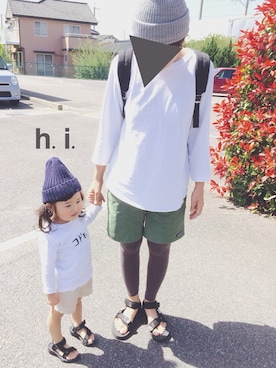 「suicoke（スイコック）のアイテム」を使った、ihiさん（キッズ・90cm）の春コーディネート