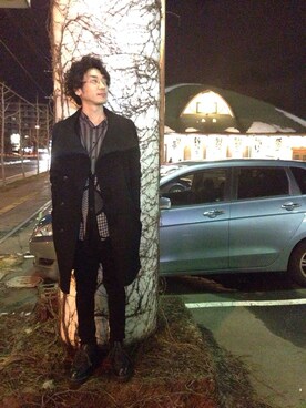 「ATTACHMENT（アタッチメント）のアイテム（その他アウター）」を使った、安田貴広さん（メンズ・174cm）の春コーディネート