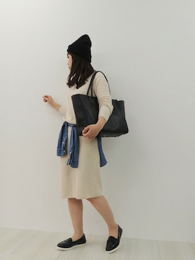 「アイテム（レインシューズ、ブルー系）」を使った、hiroさん（レディース・151cm）の春コーディネート