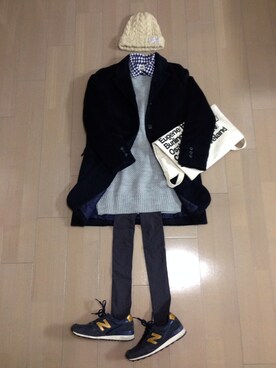 「ワンピース×スニーカー」｜「アイテム（チェスターコート）」を使った、Mutsu☆さん（レディース・149cm）の秋コーディネート