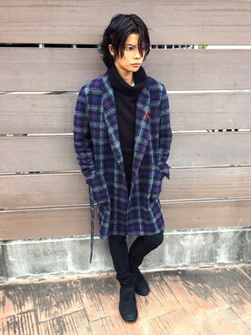 「RAGEBLUE（レイジブルー）のアイテム（その他アウター）」を使った、鈴木隆文さん（メンズ・178cm）の秋コーディネート
