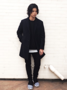 「ハロウィン」｜「アイテム（チェスターコート）」を使った、鈴木隆文さん（メンズ・178cm）の秋コーディネート