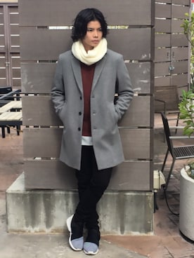 「ハロウィン」｜「アイテム（チェスターコート）」を使った、鈴木隆文さん（メンズ・178cm）の秋コーディネート