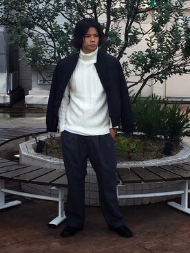 「RAGEBLUE（レイジブルー）のアイテム（その他アウター）」を使った、鈴木隆文さん（メンズ・178cm）の秋コーディネート