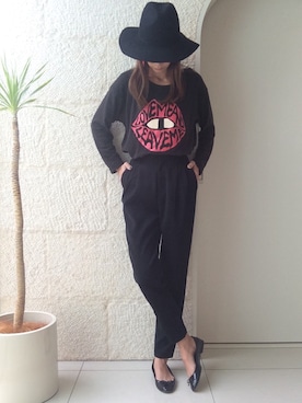 「H&M（エイチ・アンド・エム）のアイテム（スウェット）」を使った、ayaさん（レディース・161cm）の秋コーディネート