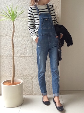 「ZARA（ザラ）のアイテム（オールインワン・サロペット）」を使った、ayaさん（レディース・161cm）の冬コーディネート