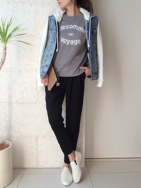 「アイテム（クラッチバッグ）」を使った、ayaさん（レディース・161cm）の冬コーディネート