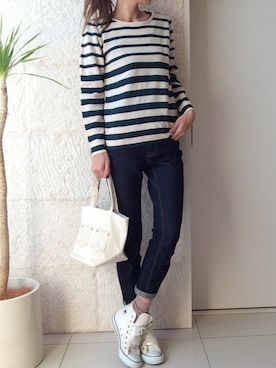 「アイテム（ヘアゴム）」を使った、ayaさん（レディース・161cm）の冬コーディネート