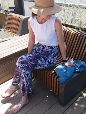 「ウエストゴム」｜「アイテム（アクセサリー）」を使った、ayaさん（レディース・161cm）の春コーディネート