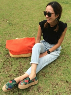 「MUUN（ムーニュ）のアイテム」を使った、ayaさん（レディース・161cm）の夏コーディネート