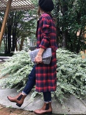 「copine」｜「アイテム（その他アウター）」を使った、ayaさん（レディース・161cm）の秋コーディネート