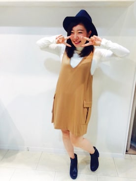 「アイテム（サロペット/オーバーオール）」を使った、Koto.さん（レディース・155cm・10代）の秋コーディネート