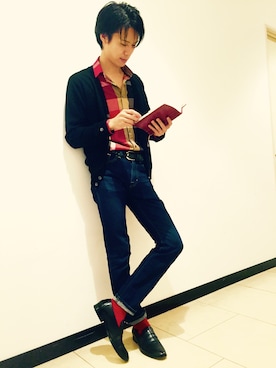「BLACK LABEL CRESTBRIDGE（ブラックレーベル・クレストブリッジ）のアイテム（シューズ）」を使った、Y.Takiseさん（メンズ・175cm）の秋コーディネート
