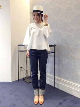 「SENSI STUDIO（センシスタジオ）のアイテム」を使った、hayashiさん（レディース・153cm）の春コーディネート