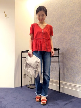 「ba&sh（バッシュ）のアイテム」を使った、hayashiさん（レディース・153cm）の春コーディネート