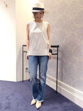 「カットオフ」｜「アイテム（財布/小物）」を使った、hayashiさん（レディース・153cm）の春コーディネート