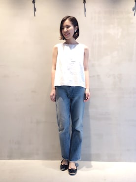 「HELIOPOLE（エリオポール）のアイテム（バレエシューズ）」を使った、hayashiさん（レディース・153cm）の春コーディネート