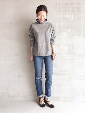 「HELIOPOLE（エリオポール）のアイテム（その他シューズ）」を使った、hayashiさん（レディース・153cm）の夏コーディネート