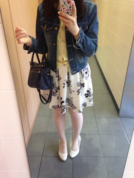 「花柄 スカート」｜「アイテム（バッグ）」を使った、Alexxさん（レディース・157cm）の春コーディネート