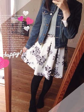 「襟付きトップス」｜「アイテム（デニムジャケット）」を使った、Alexxさん（レディース・157cm）の秋コーディネート