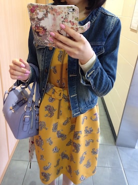 「Lily Brown」｜「アイテム（デニムジャケット）」を使った、Alexxさん（レディース・157cm）の春コーディネート