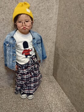 「アイテム（シャツワンピース）」を使った、kaaareeenさん（キッズ・90cm）の冬コーディネート