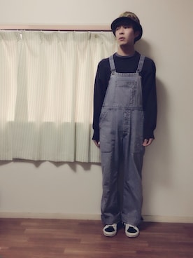 「RNA（アールエヌエー）のアイテム（オールインワン・サロペット）」を使った、むらたさん（メンズ・171cm）の冬コーディネート