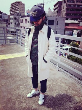 「HYKE」｜「アイテム（その他アウター）」を使った、zoezoeさん（メンズ・170cm）の春コーディネート