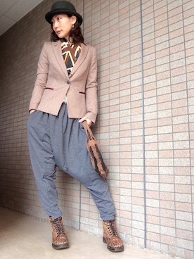 「ZARA BASIC（ザラベーシック）のアイテム（テーラードジャケット）」を使った、かなつんさん（レディース・166cm）の冬コーディネート