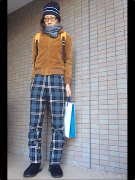 「アイテム（スマホグッズ）」を使った、かなつんさん（レディース・166cm）の冬コーディネート