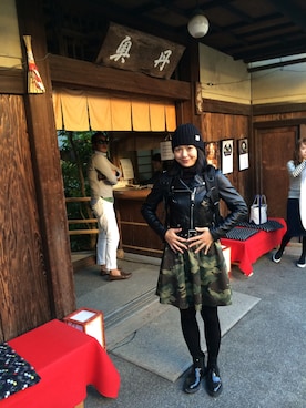 「迷彩スカート」｜sekomakiさん（レディース・166cm）の冬コーディネート