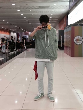 「CLOT（クロット）のアイテム（パーカー）」を使った、freemankwanさん（メンズ・186cm）の夏コーディネート