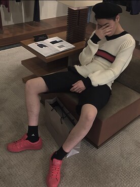 「A land（エーランド）のアイテム（パンツ）」を使った、freemankwanさん（メンズ・188cm）の春コーディネート