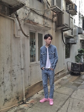 「Acne Studios（アクネストゥディオズ）のアイテム（デニムジャケット）」を使った、freemankwanさん（メンズ・188cm）の春コーディネート