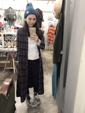 「blue」｜「アイテム（ブルゾン）」を使った、昀*⋈さん（レディース・158cm）の冬コーディネート