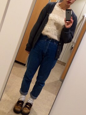 「もけもけ」｜「アイテム（その他シューズ）」を使った、💐さん（レディース・164cm）の冬コーディネート
