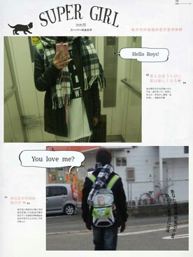 「H&M（エイチ・アンド・エム）のアイテム（スウェット、ホワイト系）」を使った、おざきひなさん（レディース・152cm）の冬コーディネート
