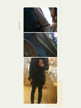 「H&M（エイチ・アンド・エム）のアイテム（ワンピース、ブラック系）」を使った、おざきひなさん（レディース・152cm）の冬コーディネート