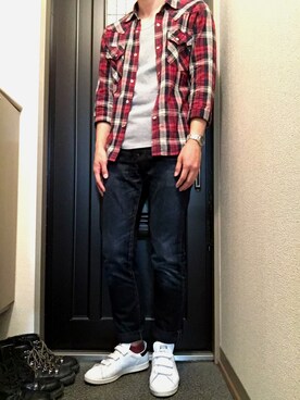 「SEIKO（セイコー）のアイテム（アナログ腕時計、シルバー系）」を使った、hiyokoさん（メンズ・180cm）の秋コーディネート