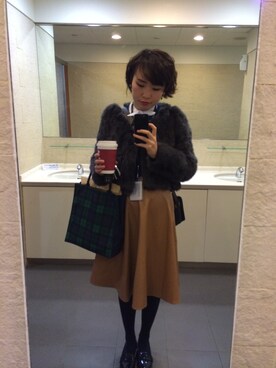 「Heather（ヘザー）のアイテム（ノーカラージャケット）」を使った、柏原さん（レディース・164cm）の春コーディネート