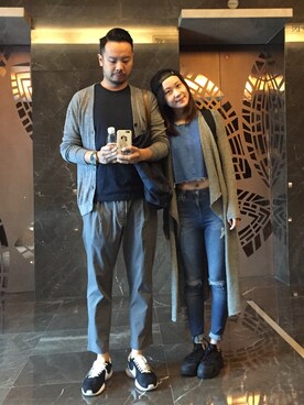 「holiday」｜「アイテム（その他アウター）」を使った、NicoJinさん（レディース・163cm）の秋コーディネート