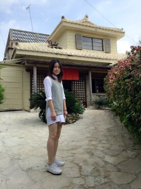 「holiday」｜「アイテム（その他アウター）」を使った、NicoJinさん（レディース・163cm）の冬コーディネート