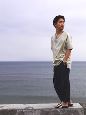 「Journal Standard TRISECT（トライセクト）のアイテム（チノパンツ）」を使った、🥑ke-toさん（メンズ・170cm）の夏コーディネート