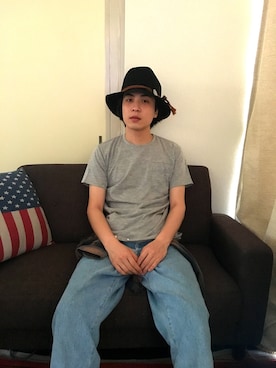 「Supreme （シュプリーム）のアイテム（パンツ）」を使った、まーくんさん（メンズ・172cm）の夏コーディネート