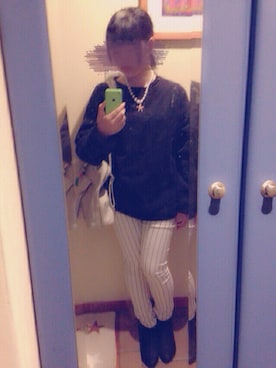 「CHUMS（チャムス）のアイテム（スウェット）」を使った、AkaRingoさん（レディース・156cm）の秋コーディネート