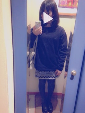 「CHUMS（チャムス）のアイテム（スウェット）」を使った、AkaRingoさん（レディース・153cm）の冬コーディネート
