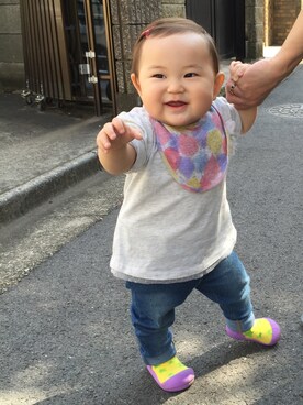 「baby girl」｜HoNoRiiin.さん（キッズ・70cm）の秋コーディネート